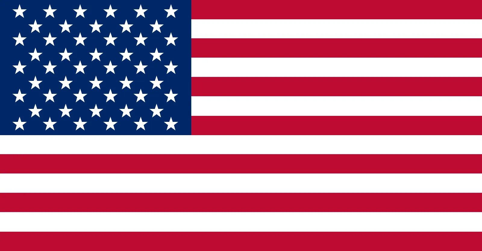 The flag of the United States with stars and stripes.
